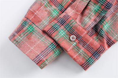 Camisa de Cuadros Estilo Cubano Manga Larga para Hombre - Image 42