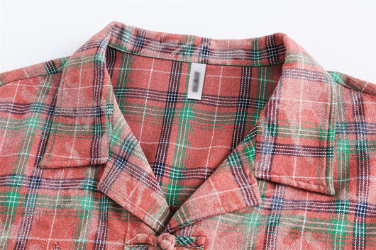 Camisa de Cuadros Estilo Cubano Manga Larga para Hombre - Image 47