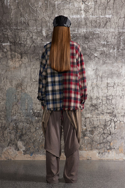 Camisa de Cuadros para Hombre con Costuras de Contraste - Image 40