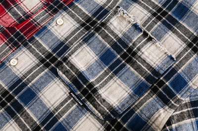Camisa de Cuadros para Hombre con Costuras de Contraste - Image 55
