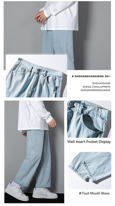 Pantalones Vaqueros Rectos Estilo Hong Kong con Efecto Adelgazante para Hombre - Image 30