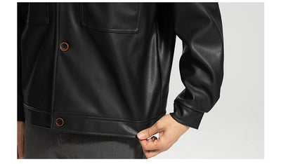 Chaqueta de Cuero para Motociclista Estilo Joven - Abrigo Elegante para Hombre - Image 11