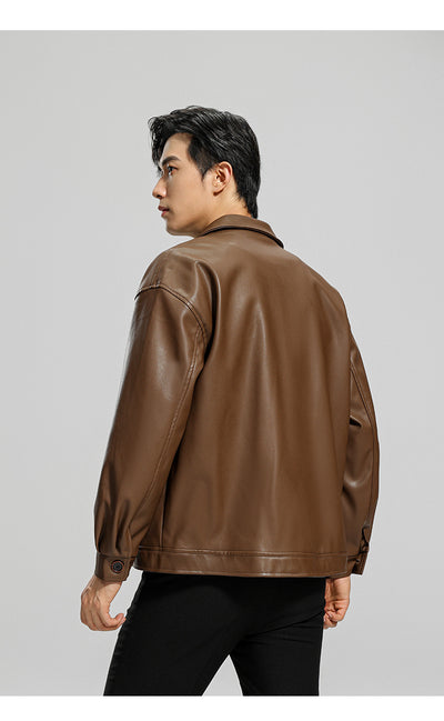 Chaqueta de Cuero para Motociclista Estilo Joven - Abrigo Elegante para Hombre - Image 12