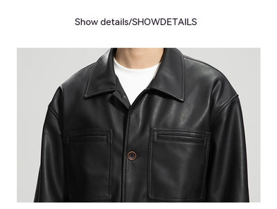 Chaqueta de Cuero para Motociclista Estilo Joven - Abrigo Elegante para Hombre - Image 17