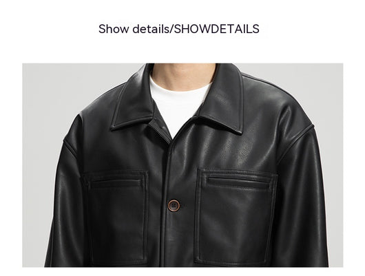 Chaqueta de Cuero para Motociclista Estilo Joven - Abrigo Elegante para Hombre - Image 17