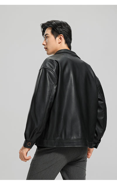 Chaqueta de Cuero para Motociclista Estilo Joven - Abrigo Elegante para Hombre - Image 18