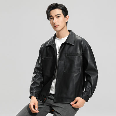 Chaqueta de Cuero para Motociclista Estilo Joven - Abrigo Elegante para Hombre - Image 19