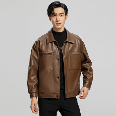 Chaqueta de Cuero para Motociclista Estilo Joven - Abrigo Elegante para Hombre - Image 20