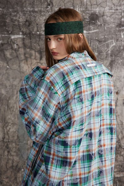 Camisa de Cuadros Desgastada de Manga Larga para Hombre - Image 50