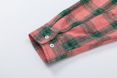 Camisa Abrigo Cuadrillé con Capucha - Estilo Europeo y Americano - Image 23