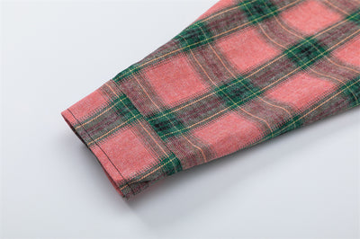 Camisa Abrigo Cuadrillé con Capucha - Estilo Europeo y Americano - Image 24