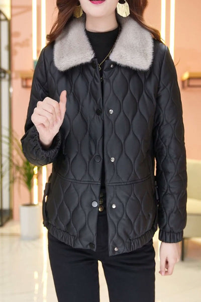 Chaqueta de Cuero Acolchada Corta para Mujer - Diseño Premium sin Desprendimiento - Image 7