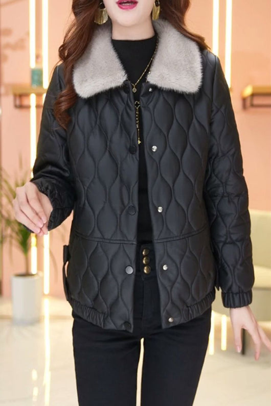 Chaqueta de Cuero Acolchada Corta para Mujer - Diseño Premium sin Desprendimiento - Image 8