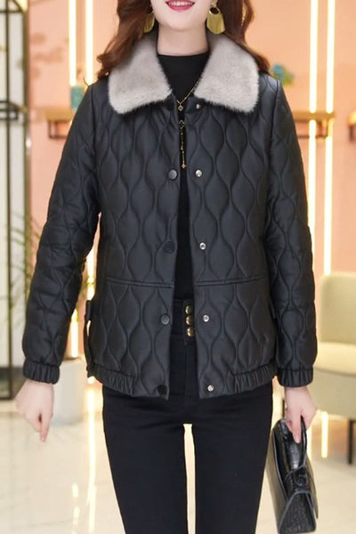 Chaqueta de Cuero Acolchada Corta para Mujer - Diseño Premium sin Desprendimiento - Image 14