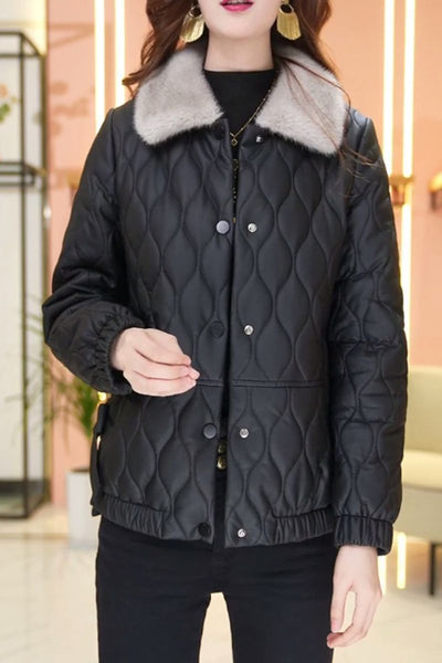 Chaqueta de Cuero Acolchada Corta para Mujer - Diseño Premium sin Desprendimiento - Image 15