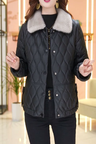 Chaqueta de Cuero Acolchada Corta para Mujer - Diseño Premium sin Desprendimiento - Image 16