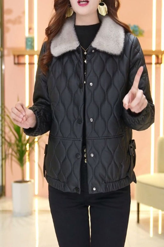 Chaqueta de Cuero Acolchada Corta para Mujer - Diseño Premium sin Desprendimiento - Image 18