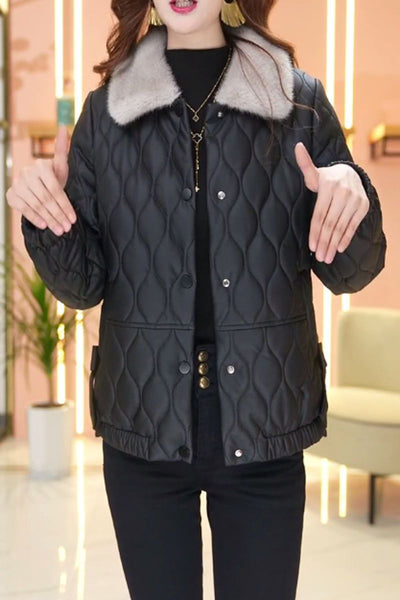 Chaqueta de Cuero Acolchada Corta para Mujer - Diseño Premium sin Desprendimiento - Image 20