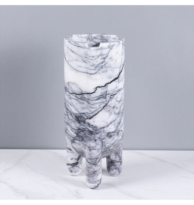 Jarrón Decorativo Hidropónico de Mármol con Planta Verde - Image 14