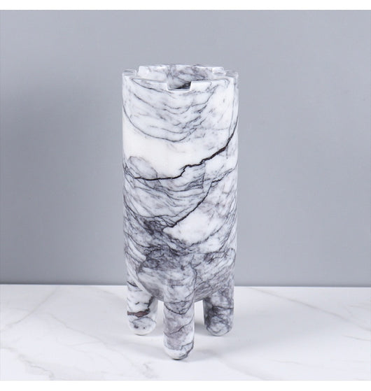 Jarrón Decorativo Hidropónico de Mármol con Planta Verde - Image 14