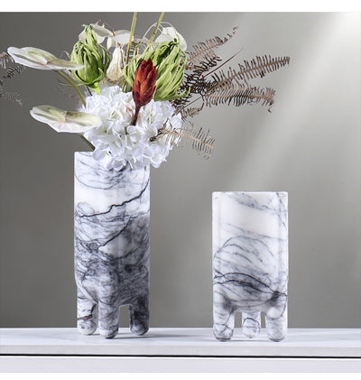 Jarrón Decorativo Hidropónico de Mármol con Planta Verde - Image 24