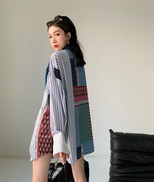Vestido Camisero Denim con Parches Estilo Coreano Holgado para Mujer - Image 24