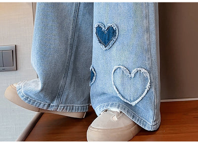 Pantalones Denim Anchos con Borde Crudo para Niñas - Image 29