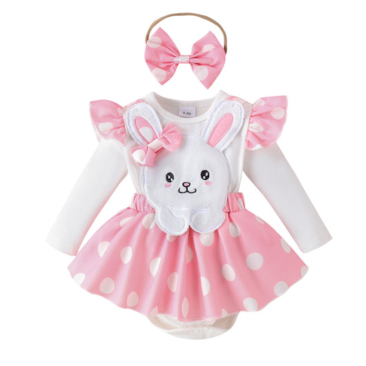 Pijama Mameluco Largo para Bebé Niña con Diseño de Conejo y Diadema - Image 13