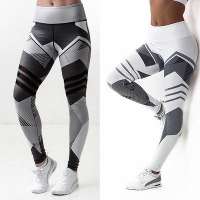 Pantalones de yoga ajustados con estampado geométrico - Image 8