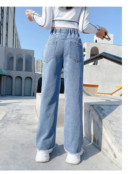 Pantalones Denim Anchos Casuales Estilo Funky con Detalle Love - Image 18
