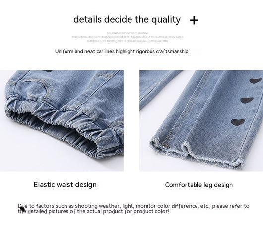 Pantalones Denim Anchos Casuales Estilo Funky con Detalle Love - Image 22