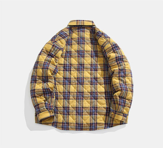 Chaqueta de Algodón Grueso a Cuadros para Hombre - Corte Relajado y Cálido - Image 9