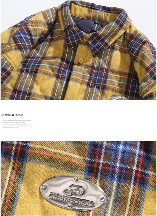 Chaqueta de Algodón Grueso a Cuadros para Hombre - Corte Relajado y Cálido - Image 10