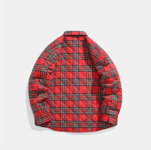 Chaqueta de Algodón Grueso a Cuadros para Hombre - Corte Relajado y Cálido - Image 11