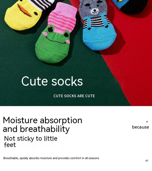 Pack 4 Calcetines Antideslizantes con Diseño Teddy Corgi Gato - Image 26