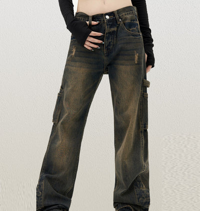 Overol Jeans Retro Americano Lavado Pesado Efecto Barro - Image 9