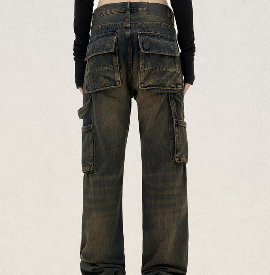 Overol Jeans Retro Americano Lavado Pesado Efecto Barro - Image 20