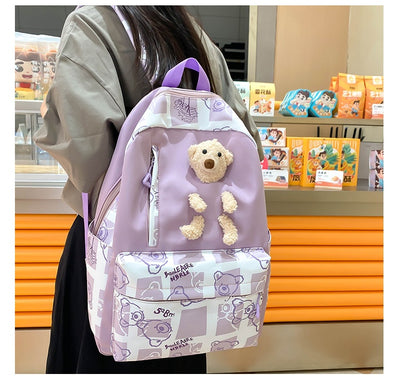 Set de 3 Piezas: Mochila Escolar con Diseño Osito y Lonchera para Niñas - Image 19
