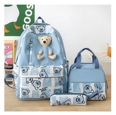 Set de 3 Piezas: Mochila Escolar con Diseño Osito y Lonchera para Niñas - Image 21