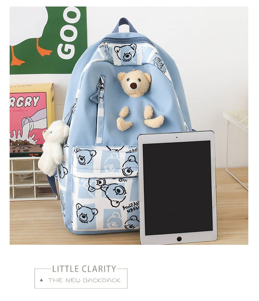 Set de 3 Piezas: Mochila Escolar con Diseño Osito y Lonchera para Niñas - Image 22