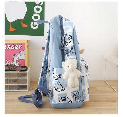 Set de 3 Piezas: Mochila Escolar con Diseño Osito y Lonchera para Niñas - Image 23