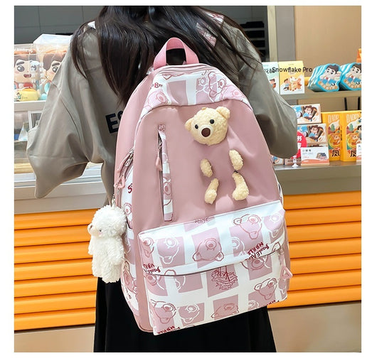 Set de 3 Piezas: Mochila Escolar con Diseño Osito y Lonchera para Niñas - Image 25