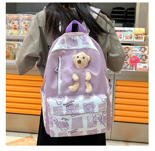 Set de 3 Piezas: Mochila Escolar con Diseño Osito y Lonchera para Niñas - Image 28