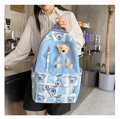 Set de 3 Piezas: Mochila Escolar con Diseño Osito y Lonchera para Niñas - Image 32