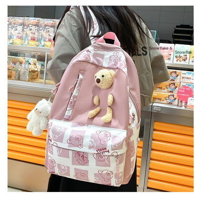 Set de 3 Piezas: Mochila Escolar con Diseño Osito y Lonchera para Niñas - Image 34