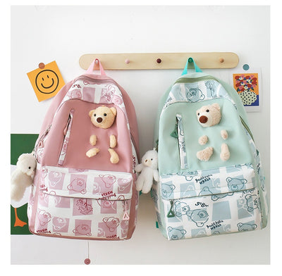 Set de 3 Piezas: Mochila Escolar con Diseño Osito y Lonchera para Niñas - Image 35