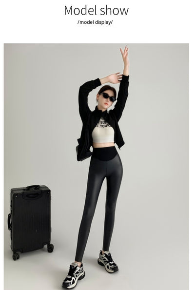 Leggins de Cuero Sintético Mate Ajustados para Otoño Invierno - Image 9