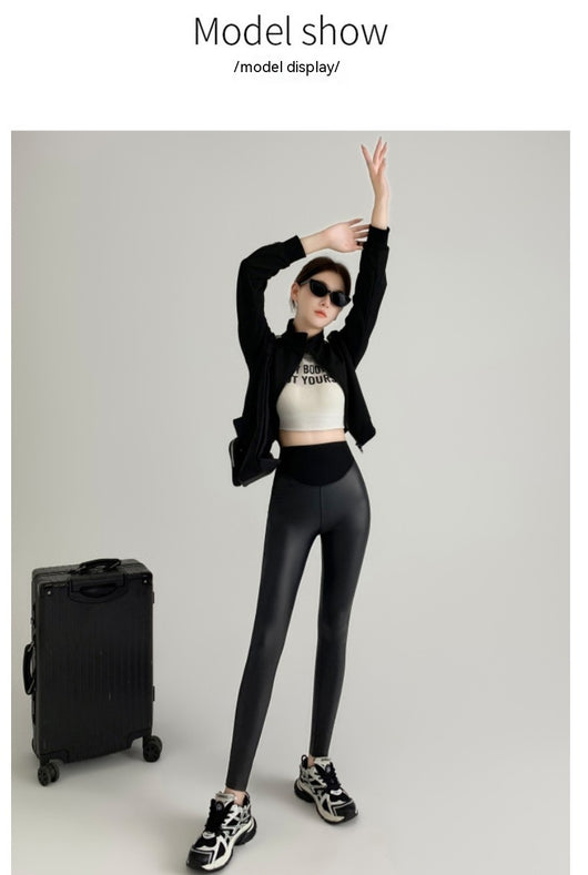 Leggins de Cuero Sintético Mate Ajustados para Otoño Invierno - Image 9