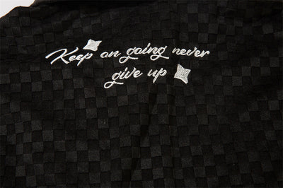 Abrigo Camisa Cuadros Escoceses con Letras Bordadas - Image 33