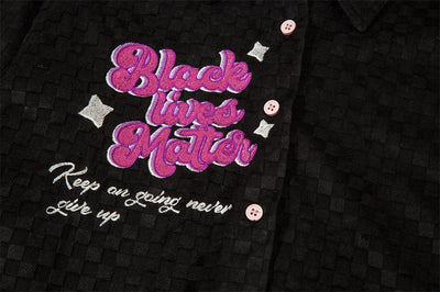 Abrigo Camisa Cuadros Escoceses con Letras Bordadas - Image 43